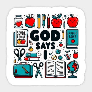 God says I am a TEACHER Math Design Sticker